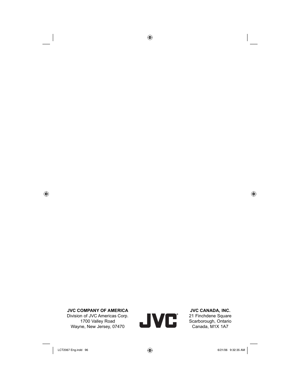 JVC HD-61FC97 User Manual | Page 96 / 96