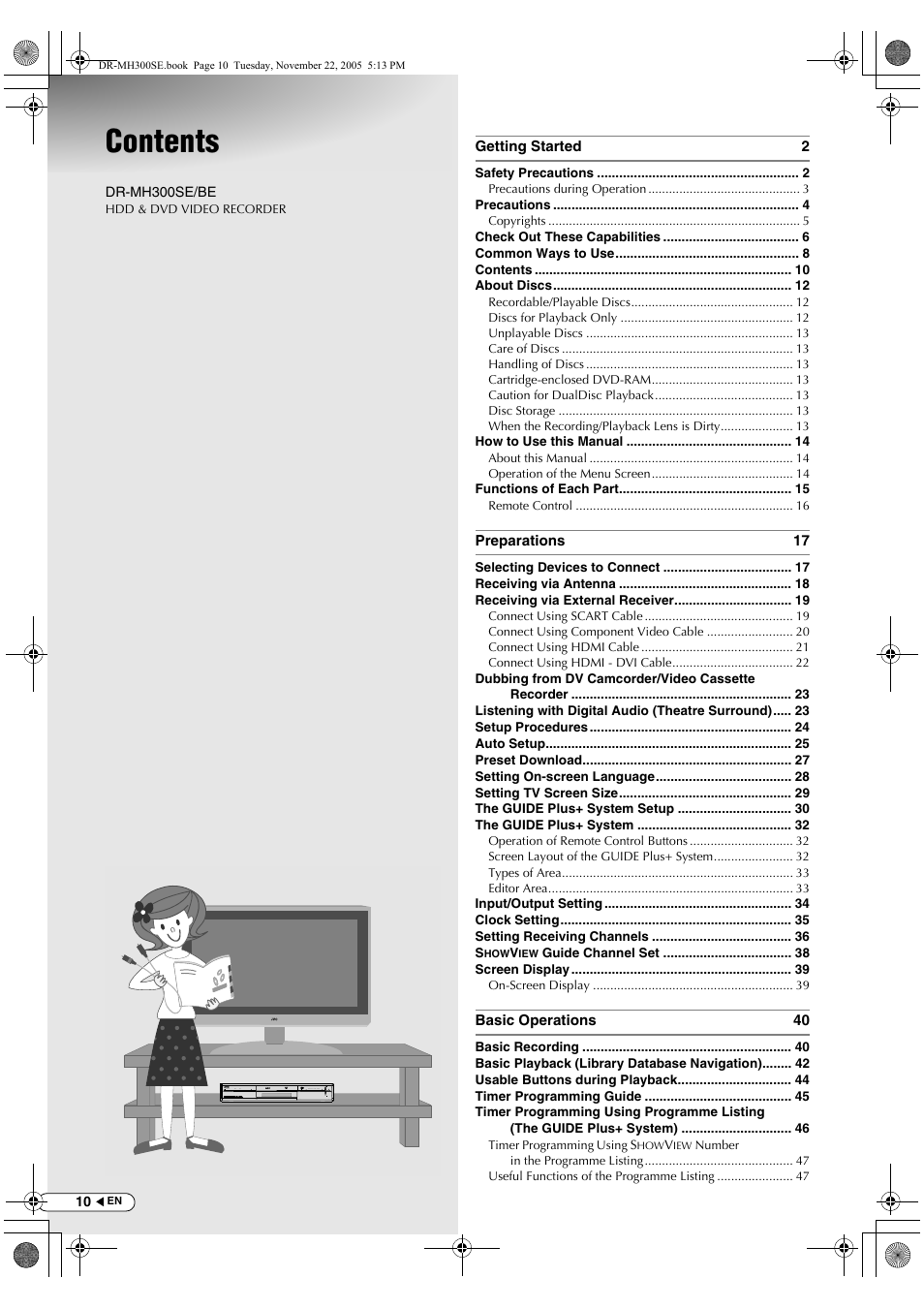 JVC DR-MH300BE User Manual | Page 10 / 116