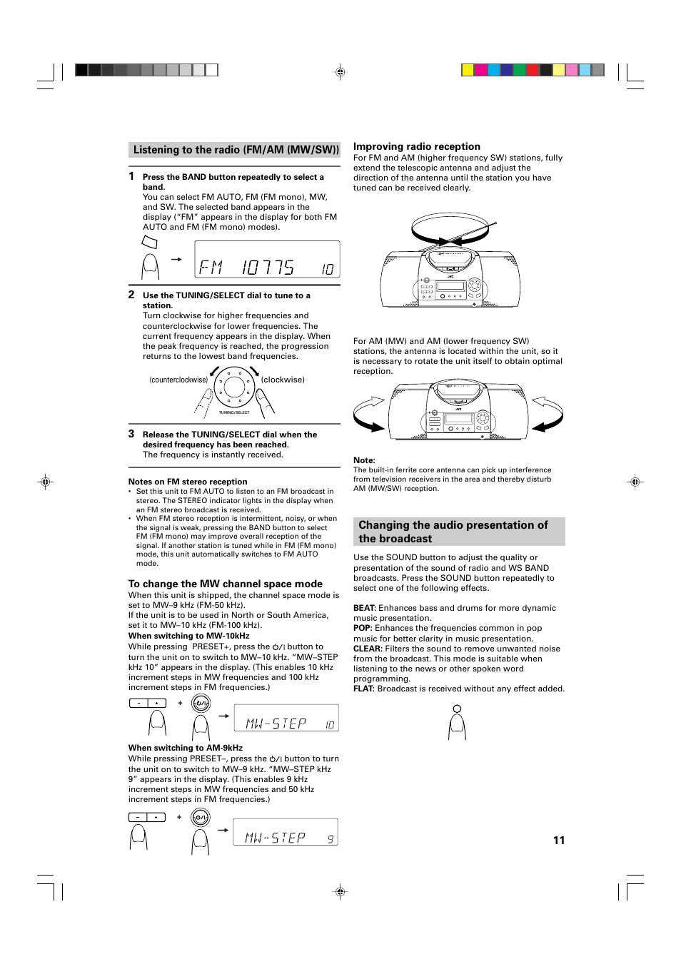 JVC FR-DS100 User Manual | Page 11 / 22