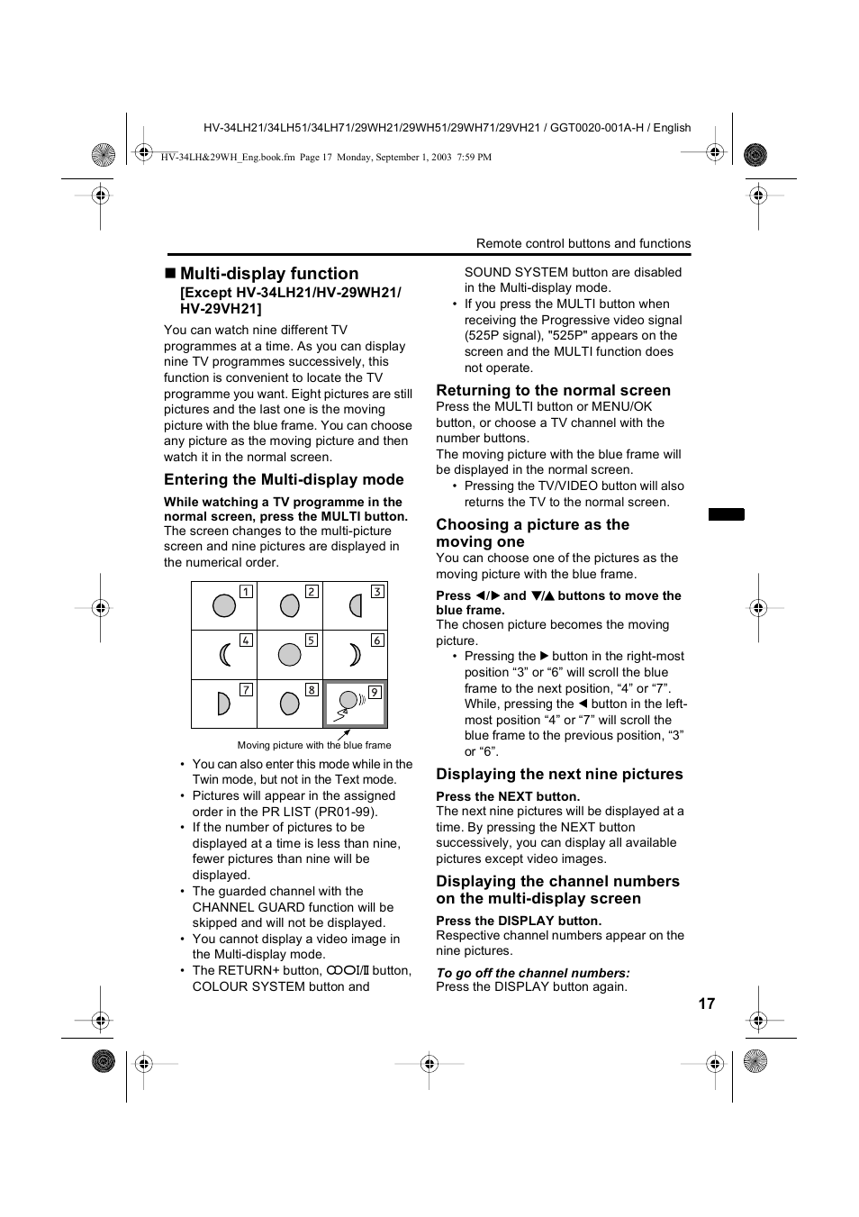 Multi-display function | JVC 0803-CR-JMT User Manual | Page 17 / 40