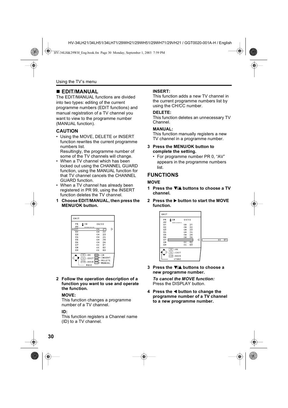 JVC 0803-CR-JMT User Manual | Page 30 / 40