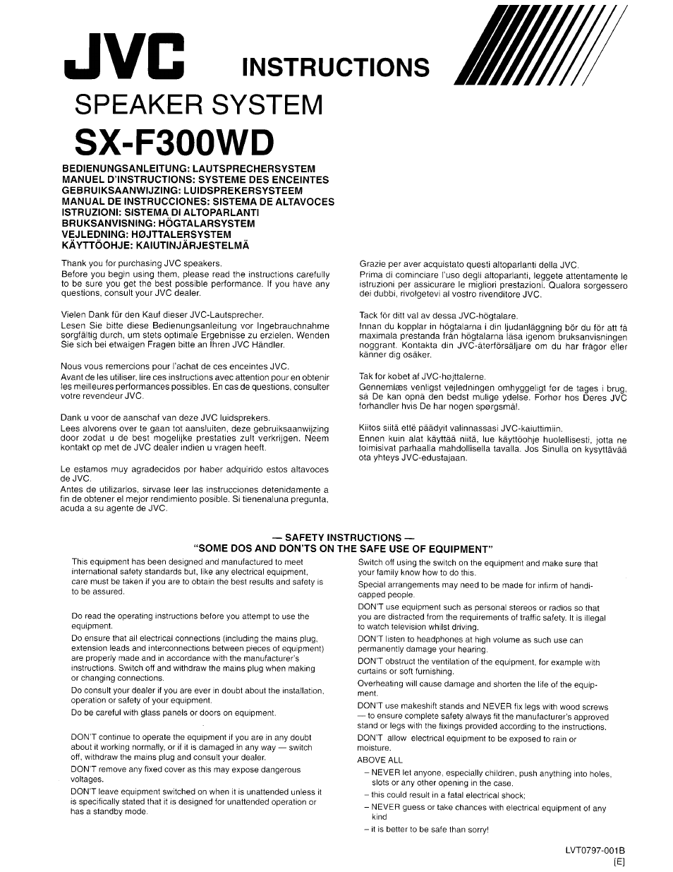 JVC SX-F300WD User Manual | 8 pages