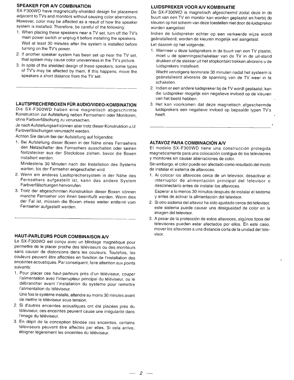 JVC SX-F300WD User Manual | Page 2 / 8