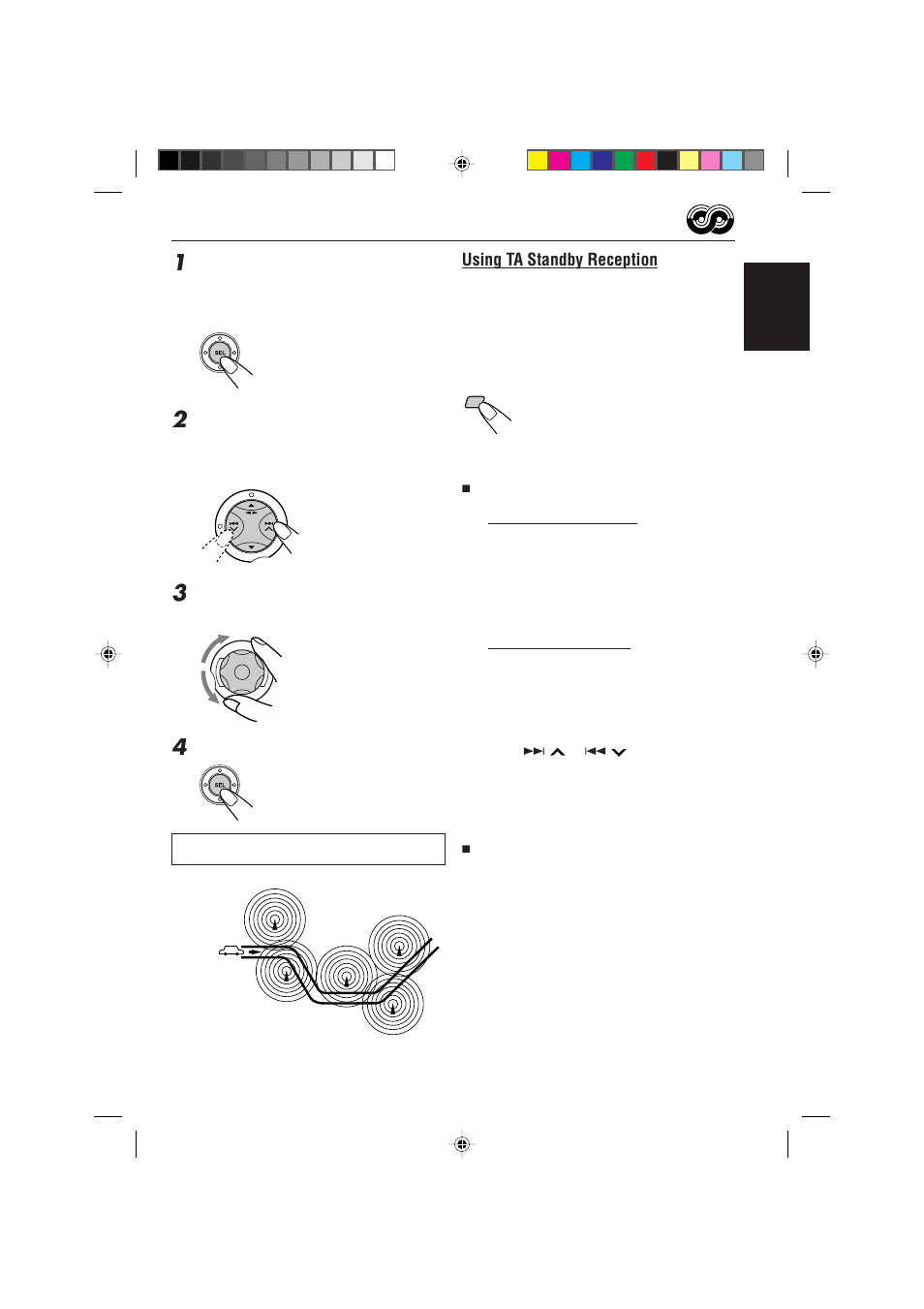 Using ta standby reception | JVC 0302KKSMDTJEIN User Manual | Page 13 / 40