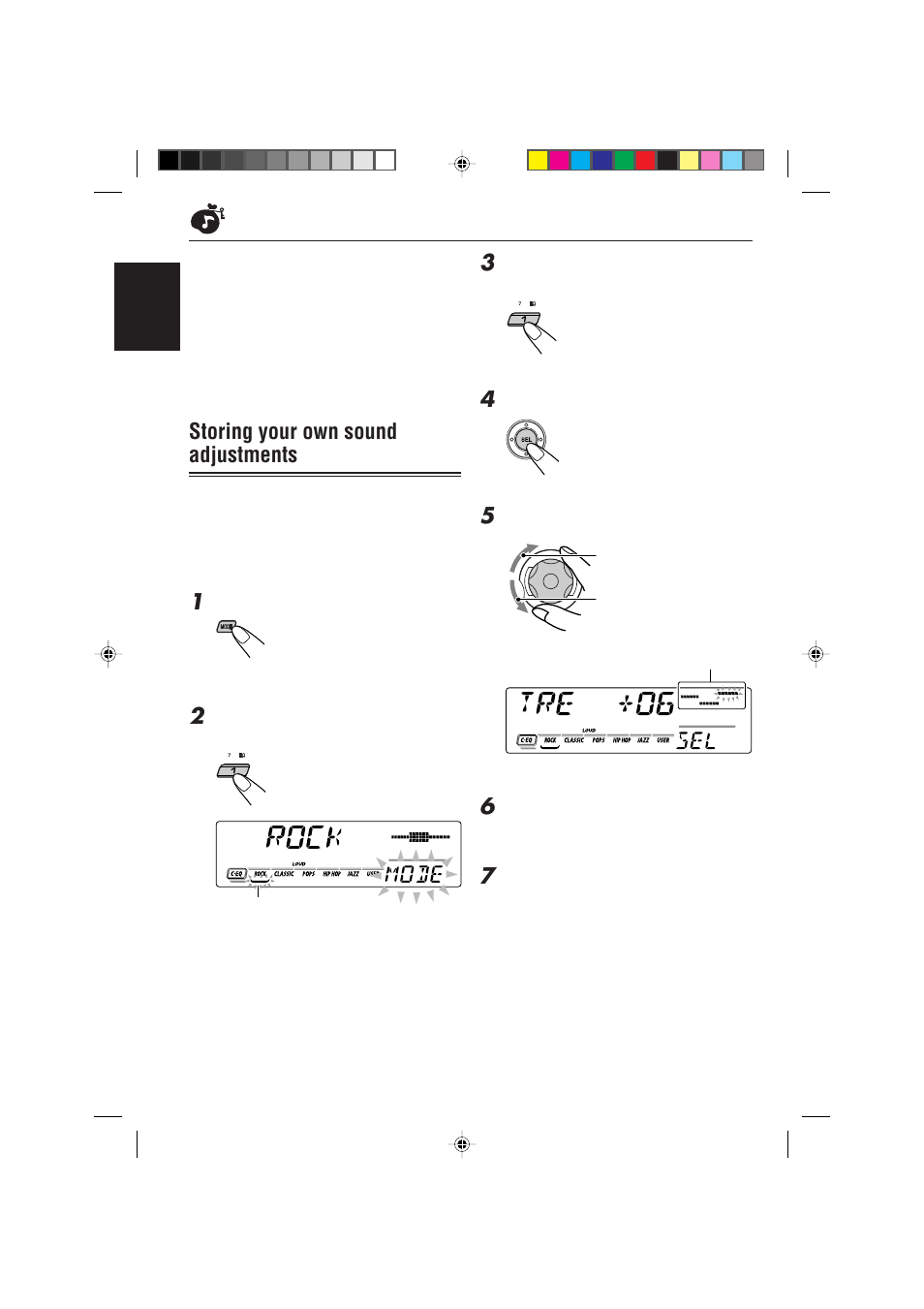 Storing your own sound adjustments | JVC 0302KKSMDTJEIN User Manual | Page 24 / 40