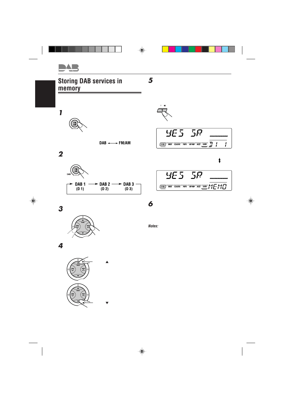 Storing dab services in memory | JVC 0302KKSMDTJEIN User Manual | Page 34 / 40