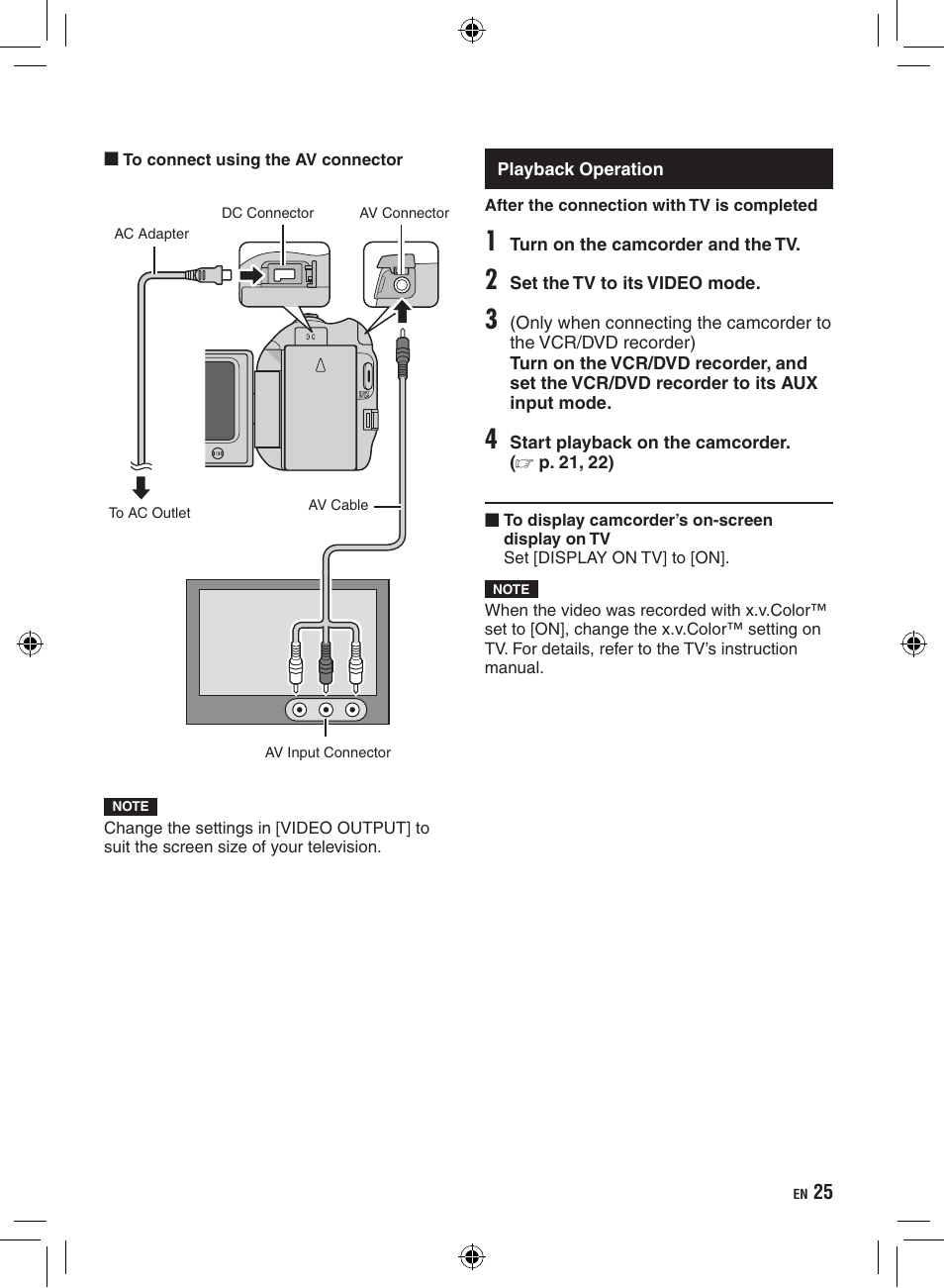 Playback operation | JVC GZ-HD300 User Manual | Page 25 / 88