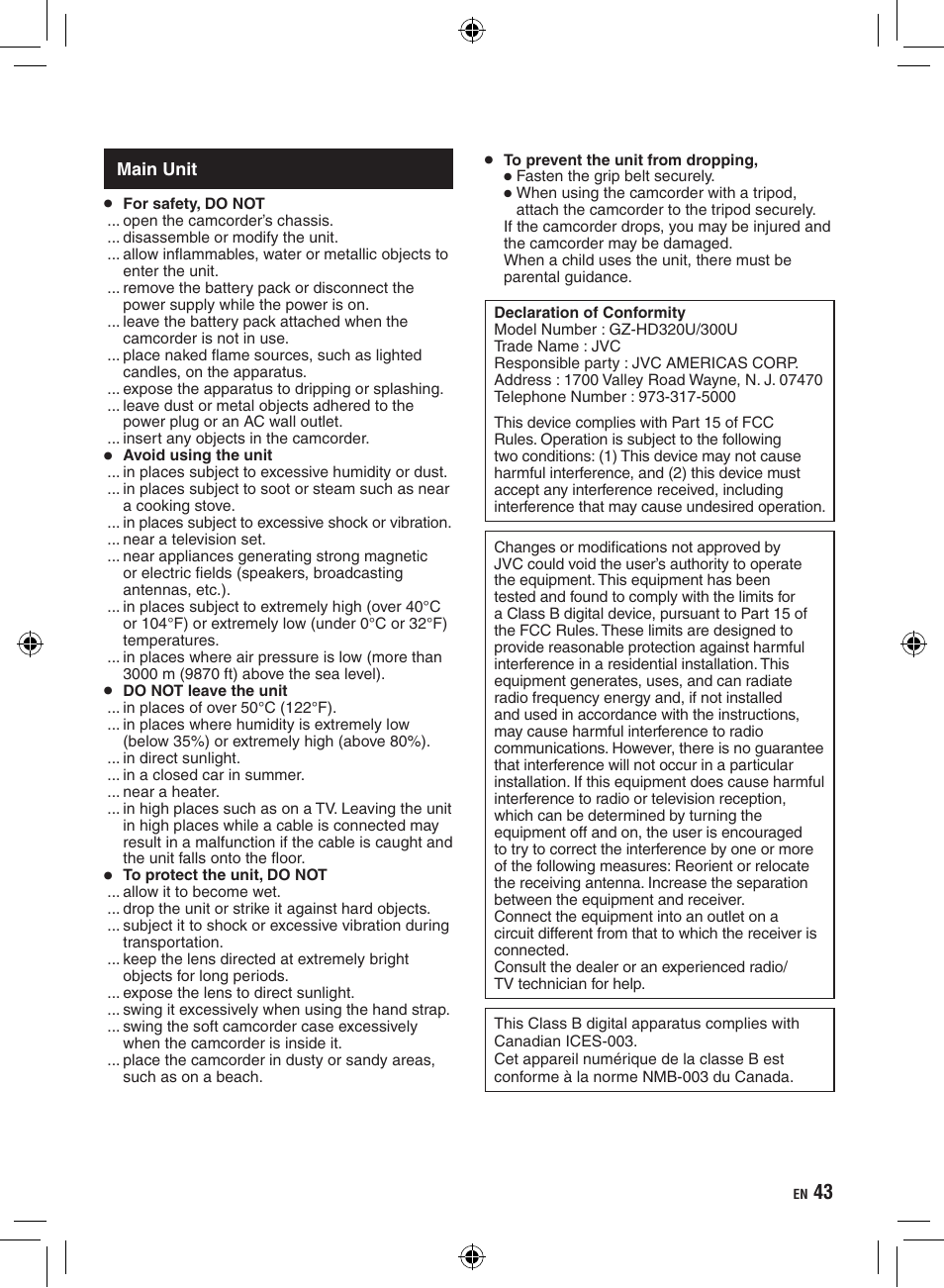 JVC GZ-HD300 User Manual | Page 43 / 88