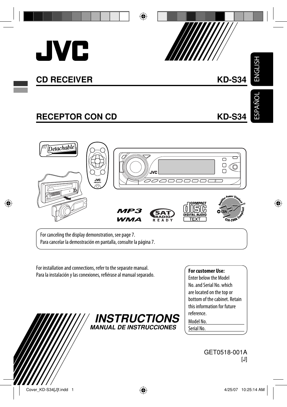 JVC KD-S34 User Manual | 54 pages