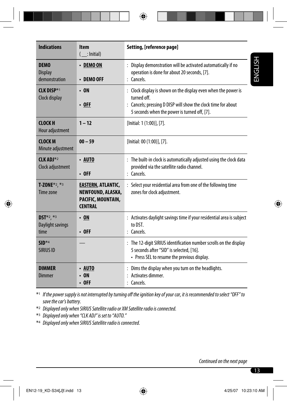 English | JVC KD-S34 User Manual | Page 13 / 54