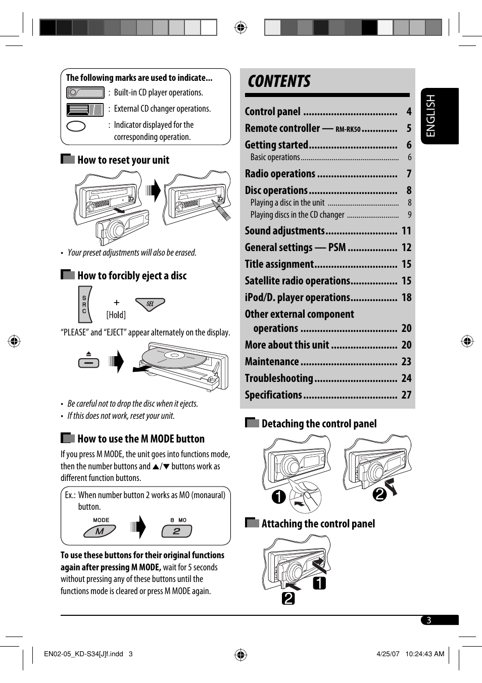 JVC KD-S34 User Manual | Page 3 / 54