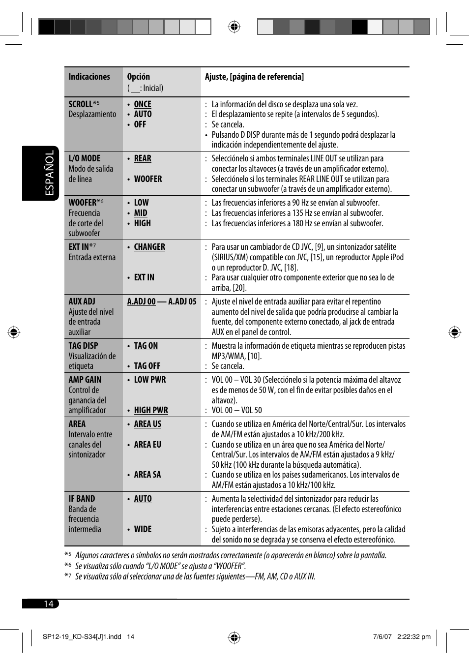 Español | JVC KD-S34 User Manual | Page 40 / 54