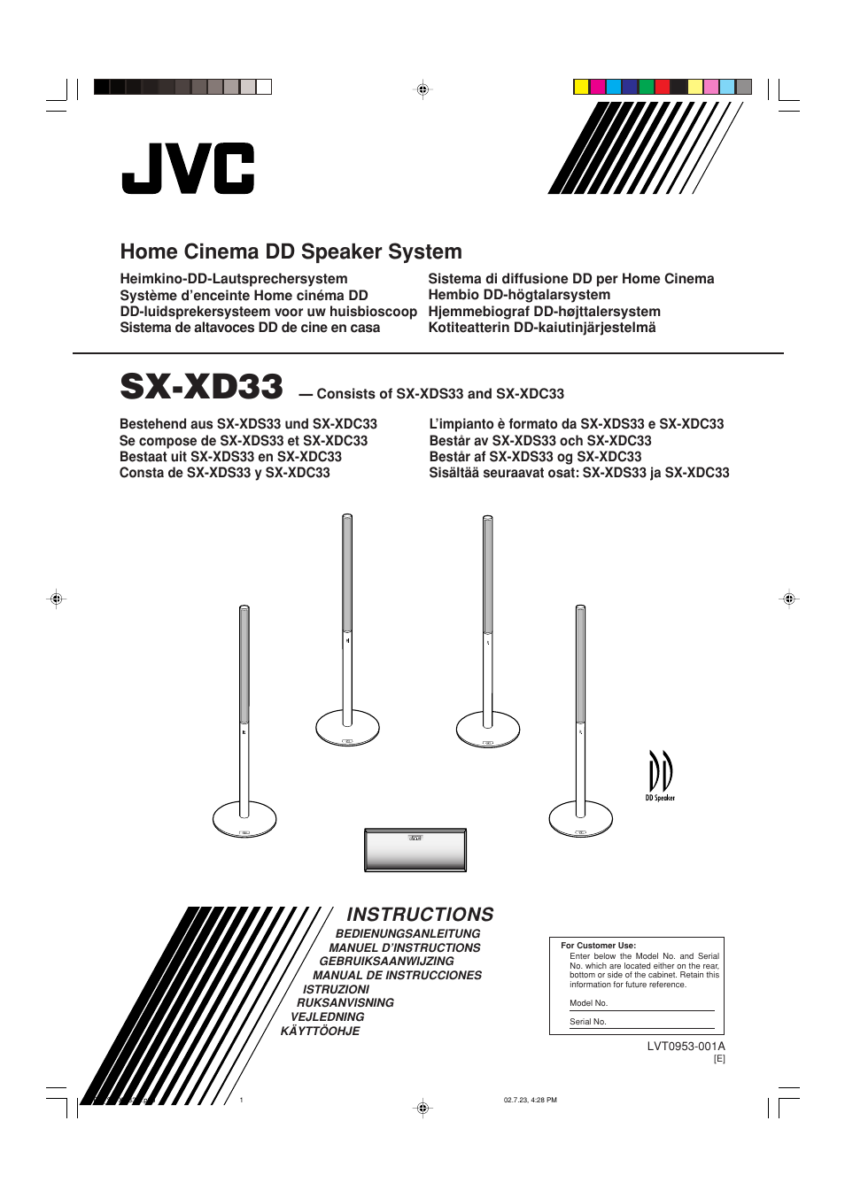 JVC SX-XDC33 User Manual | 9 pages