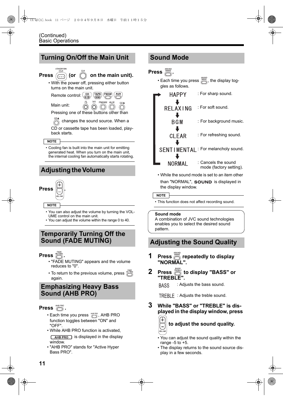 JVC CA-UXQ3S User Manual | Page 14 / 32