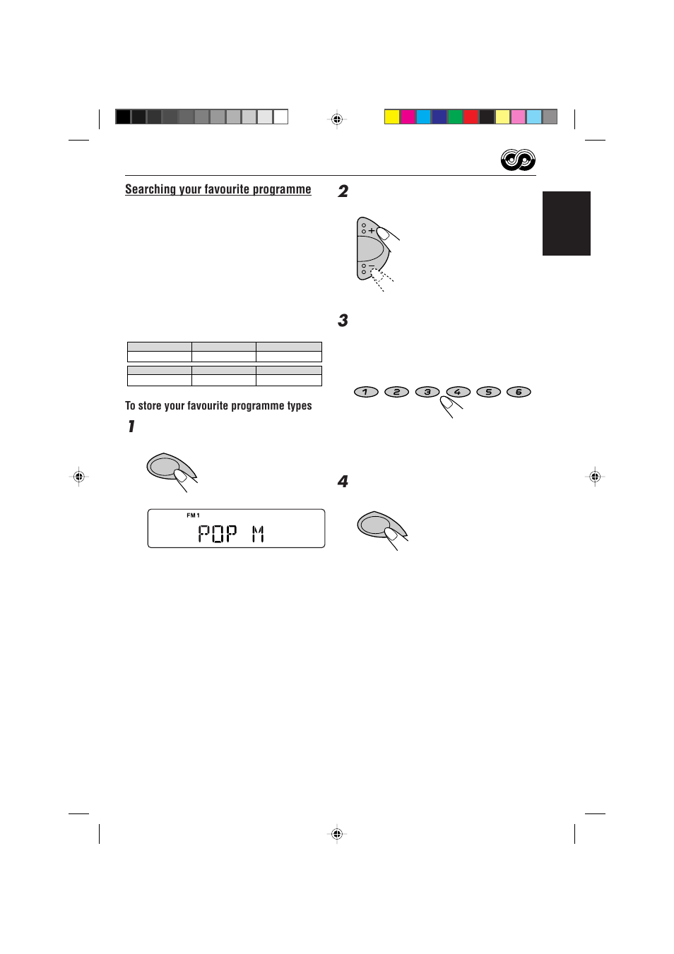 Searching your favourite programme, English | JVC KD-S723R  EN User Manual | Page 13 / 32