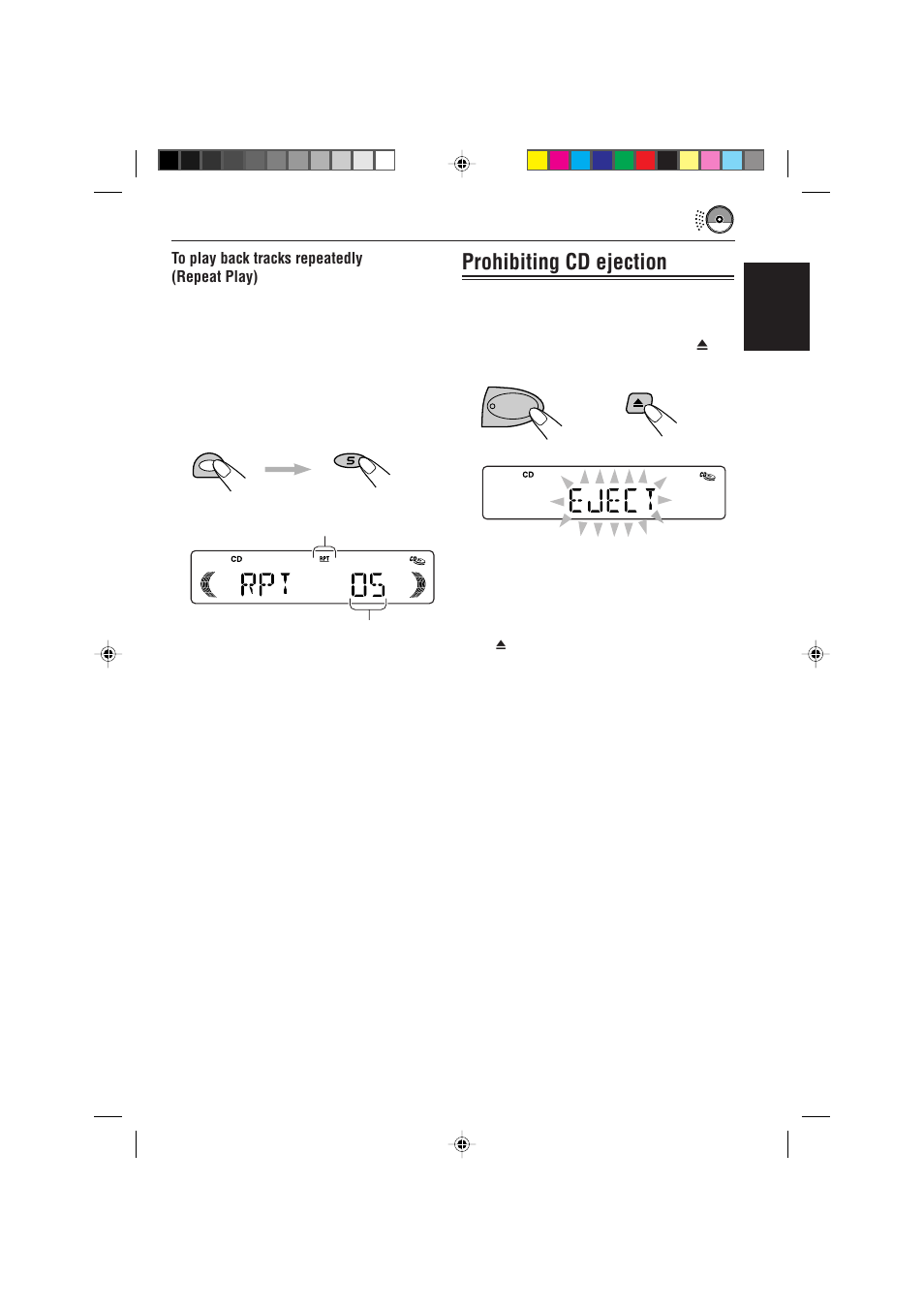 Prohibiting cd ejection, English | JVC KD-S723R  EN User Manual | Page 19 / 32