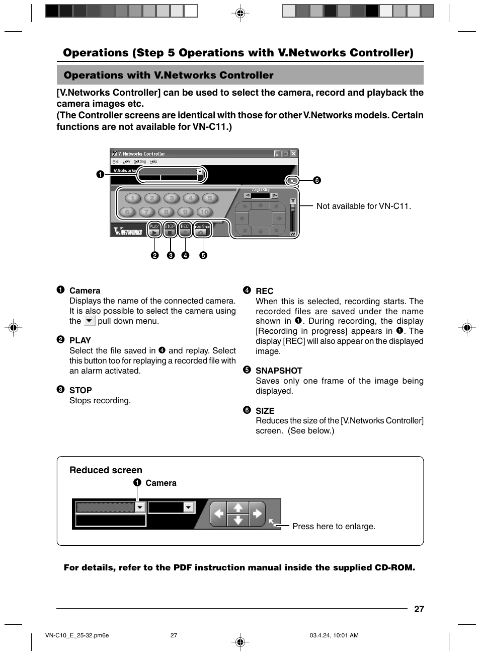 Step 5 operations with v.networks controller, Operations with v.networks controller | JVC VN-C11 User Manual | Page 27 / 32