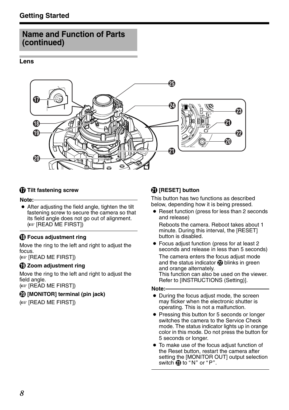 Name and function of parts (continued) | JVC VN-V235U User Manual | Page 8 / 18