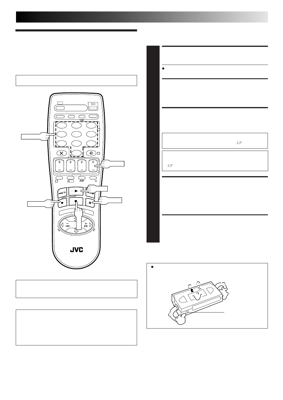 Basic recording, Load a cassette, Choose a programme | Start recording, Pause/resume recording, Stop recording, Recording | JVC HR-J260EU User Manual | Page 17 / 44