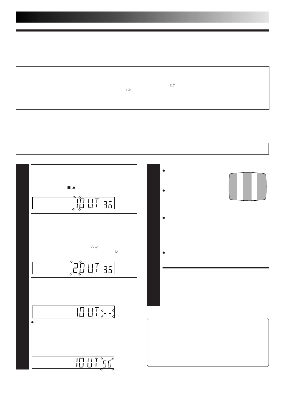 Video channel set, Access video channel set mode, Set rf output system | Set video channel, Exit video channel set mode | JVC HR-J260EU User Manual | Page 35 / 44
