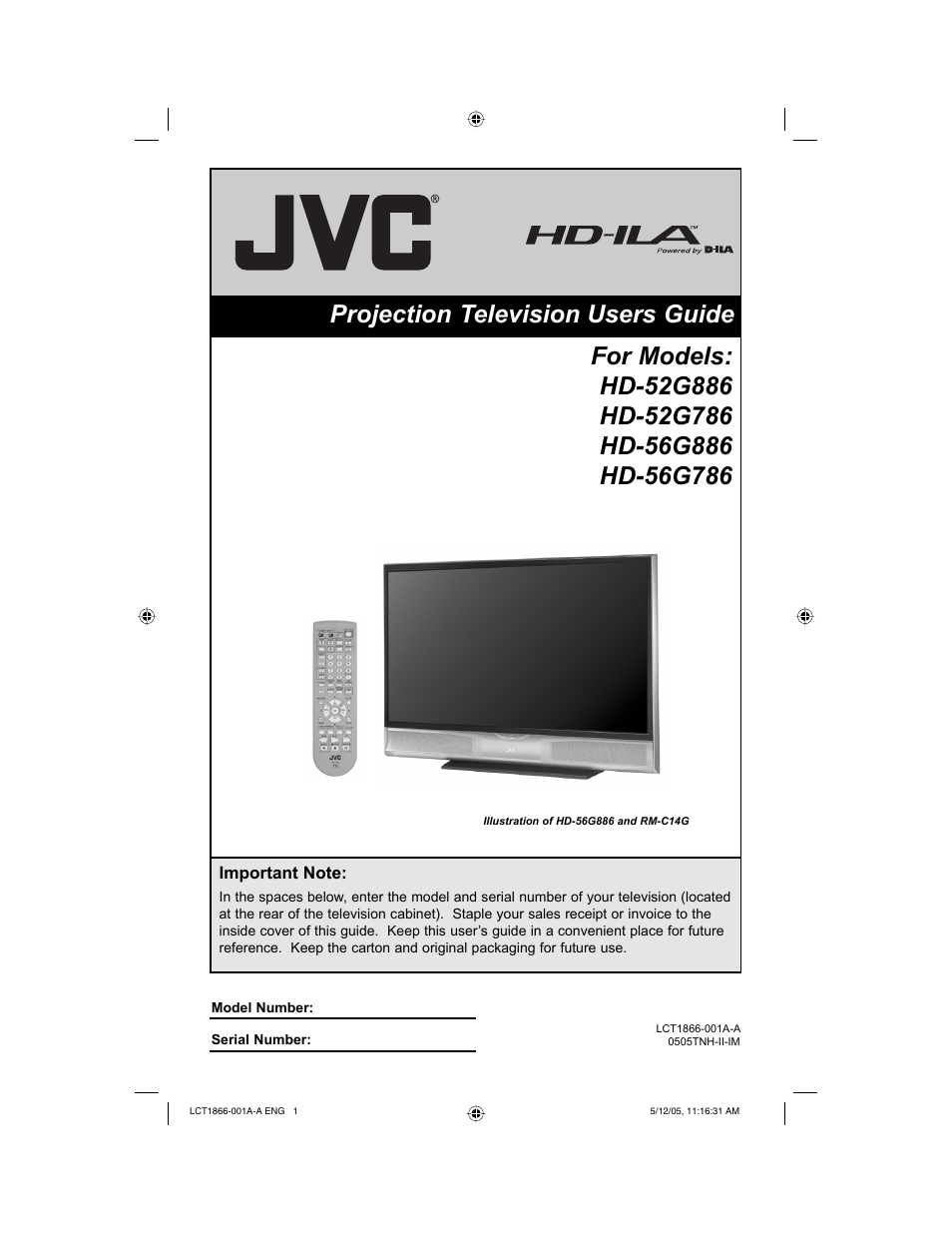 JVC HD-52G886 User Manual | 100 pages