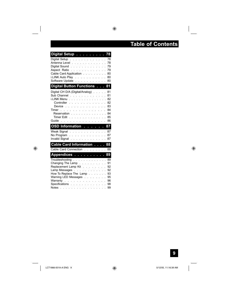 JVC HD-52G886 User Manual | Page 9 / 100