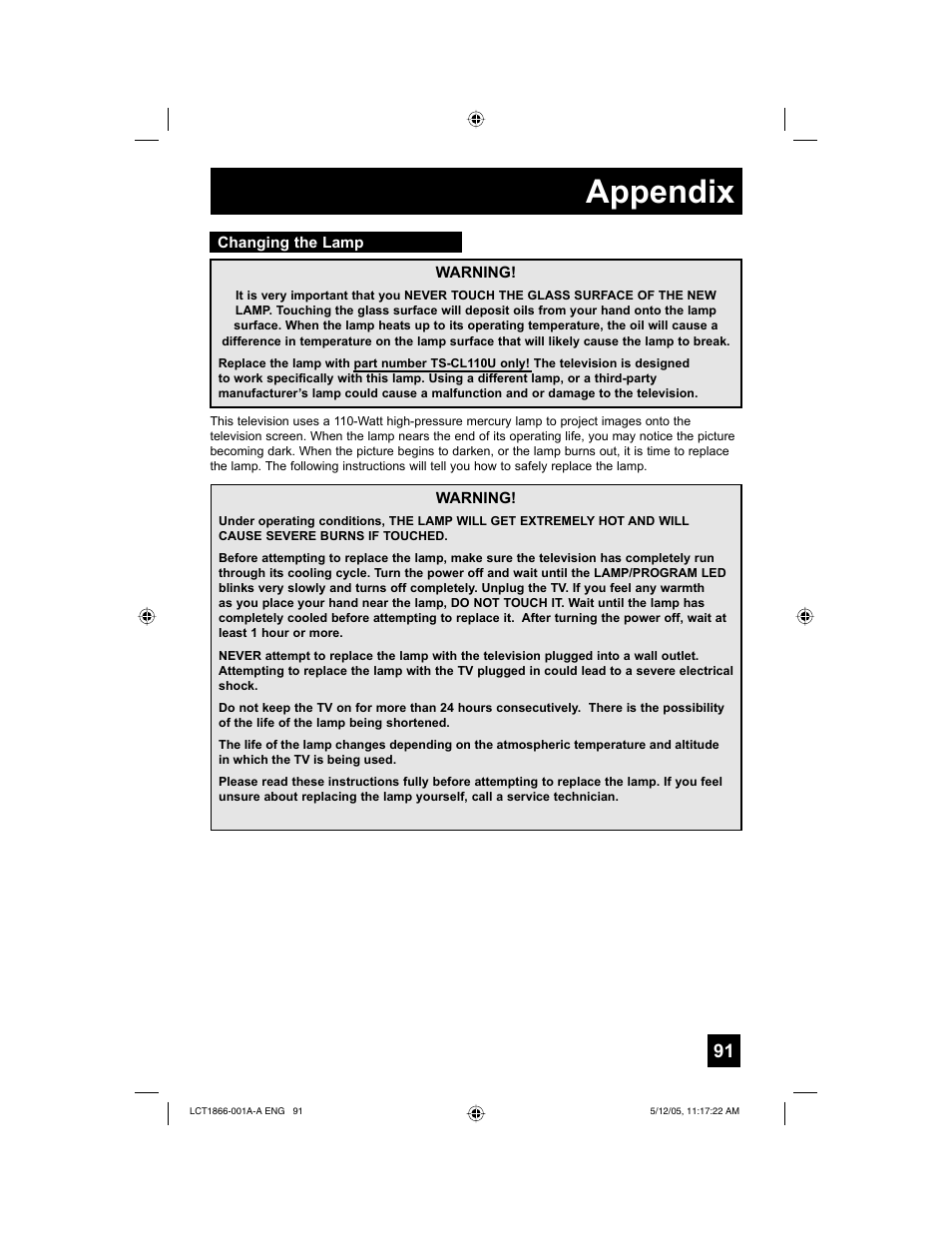 Appendix | JVC HD-52G886 User Manual | Page 91 / 100