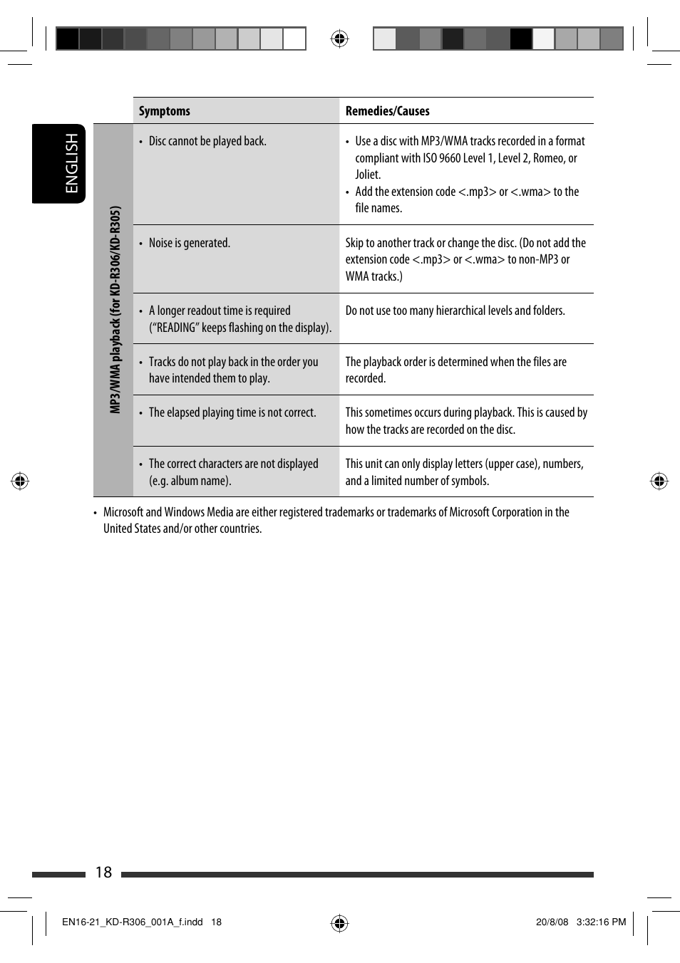 English 18 | JVC KD-R303 User Manual | Page 112 / 148