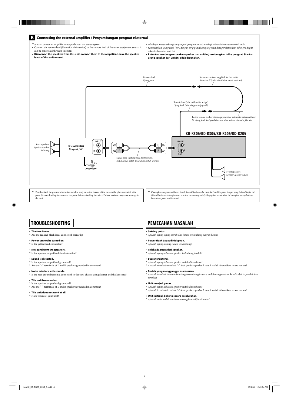 Troubleshooting, Pemecahan masalah | JVC KD-R303 User Manual | Page 120 / 148