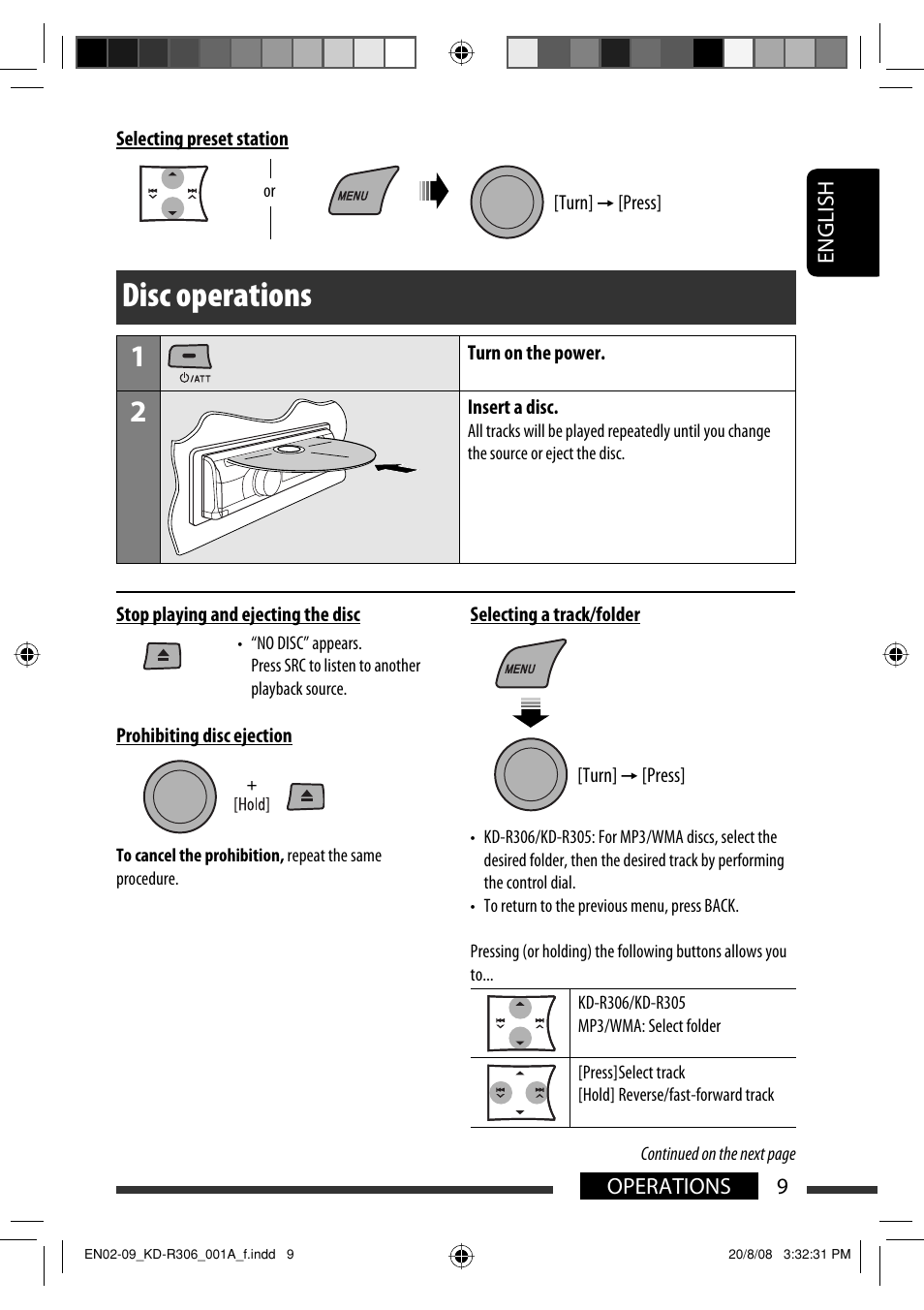 Disc operations | JVC KD-R303 User Manual | Page 67 / 148