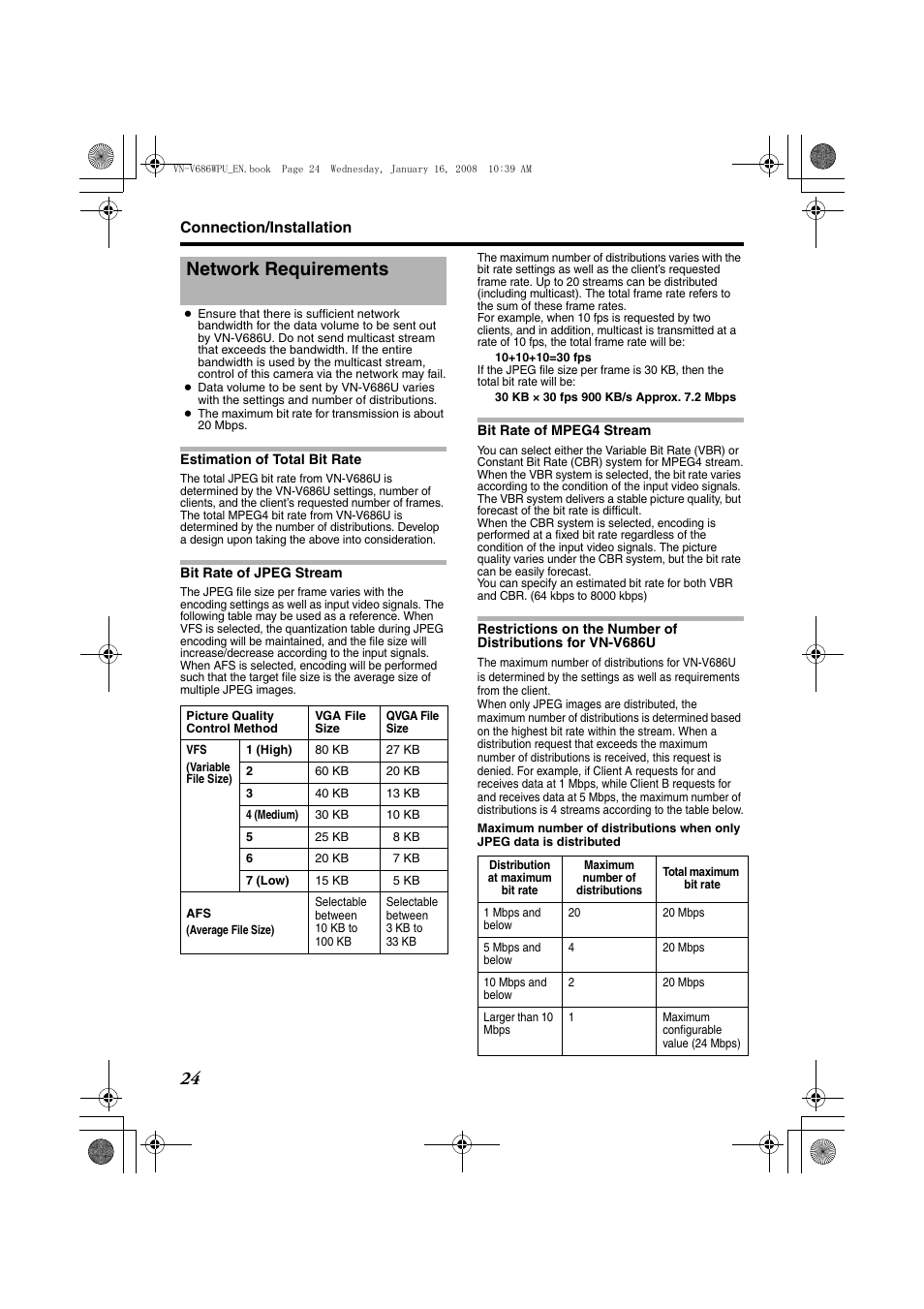 Network requirements | JVC VN-V686U User Manual | Page 24 / 44