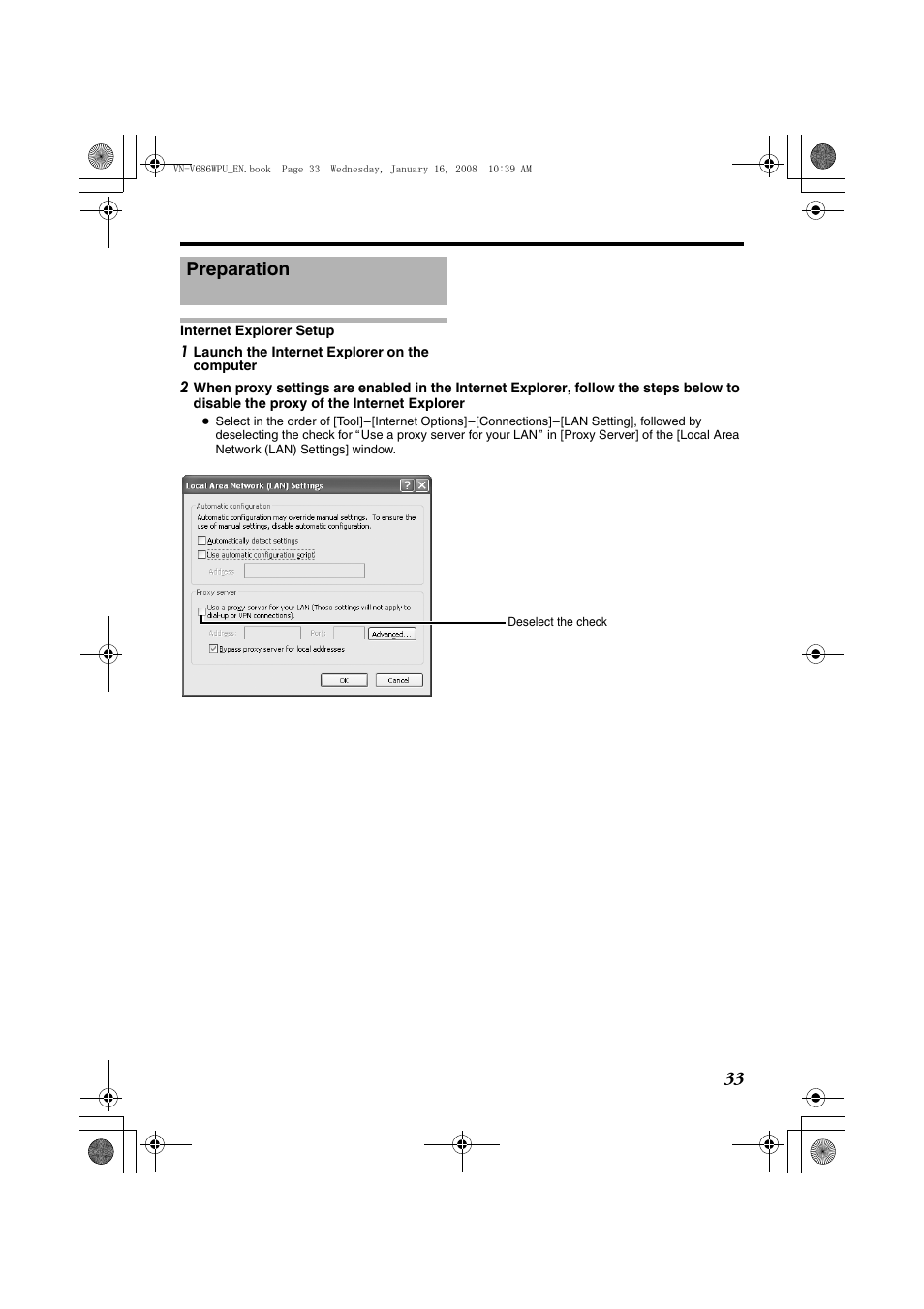 Preparation | JVC VN-V686U User Manual | Page 33 / 44