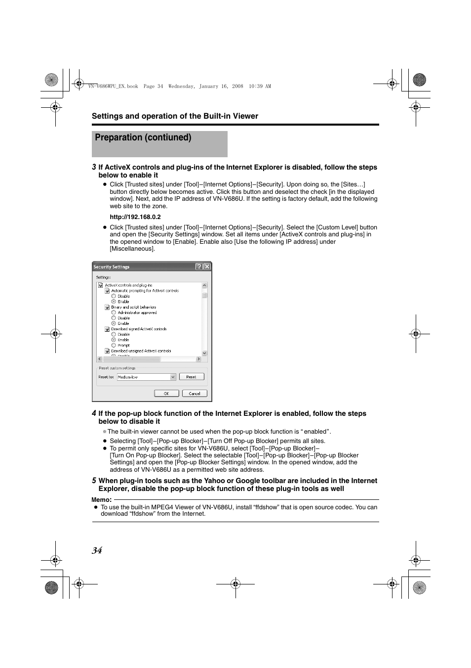 Preparation (contiuned) | JVC VN-V686U User Manual | Page 34 / 44