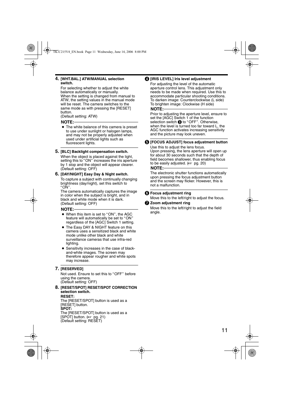 JVC TK-C215V4U User Manual | Page 11 / 24