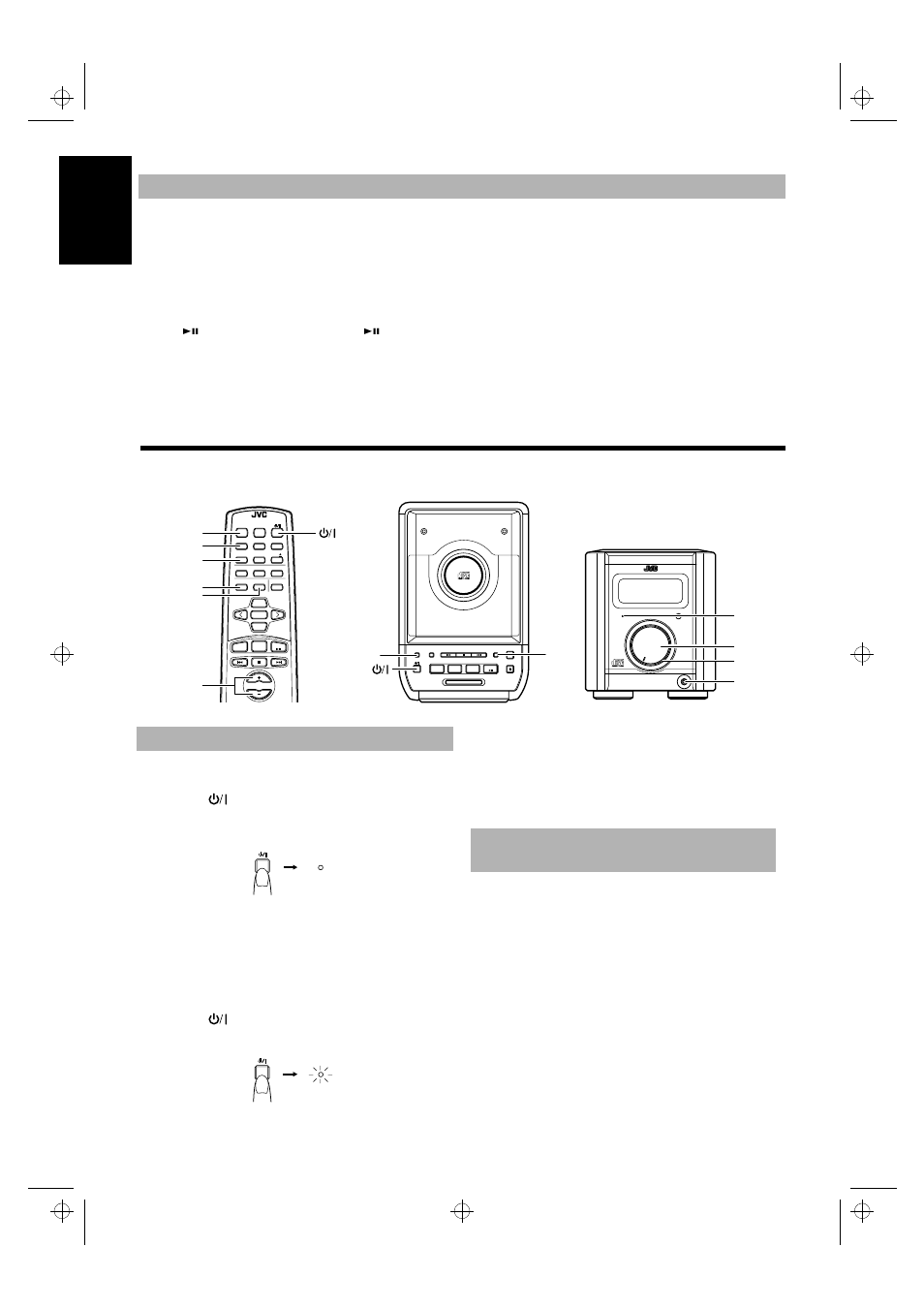 Common operations, Compu play, Turning the power on and off | Adjusting the brightness (dimmer), 6english, Turning the system on, Turning the system off, Phones, Standby, On the unit | JVC UX-5000 User Manual | Page 10 / 21