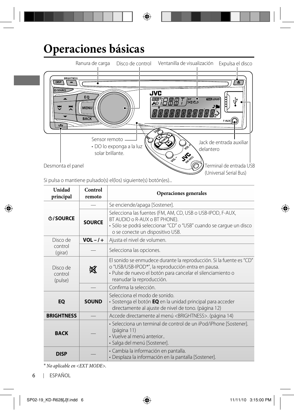 Operaciones básicas | JVC GET0735-001A User Manual | Page 24 / 55