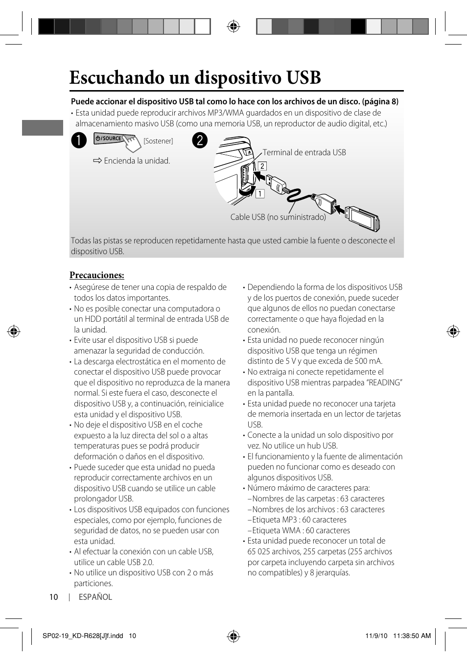 Escuchando un dispositivo usb | JVC GET0735-001A User Manual | Page 28 / 55