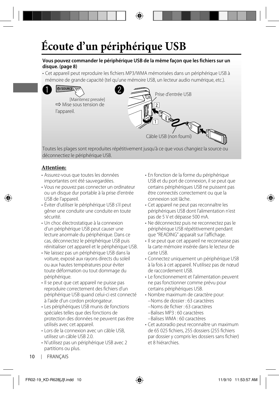 Écoute d’un périphérique usb | JVC GET0735-001A User Manual | Page 46 / 55