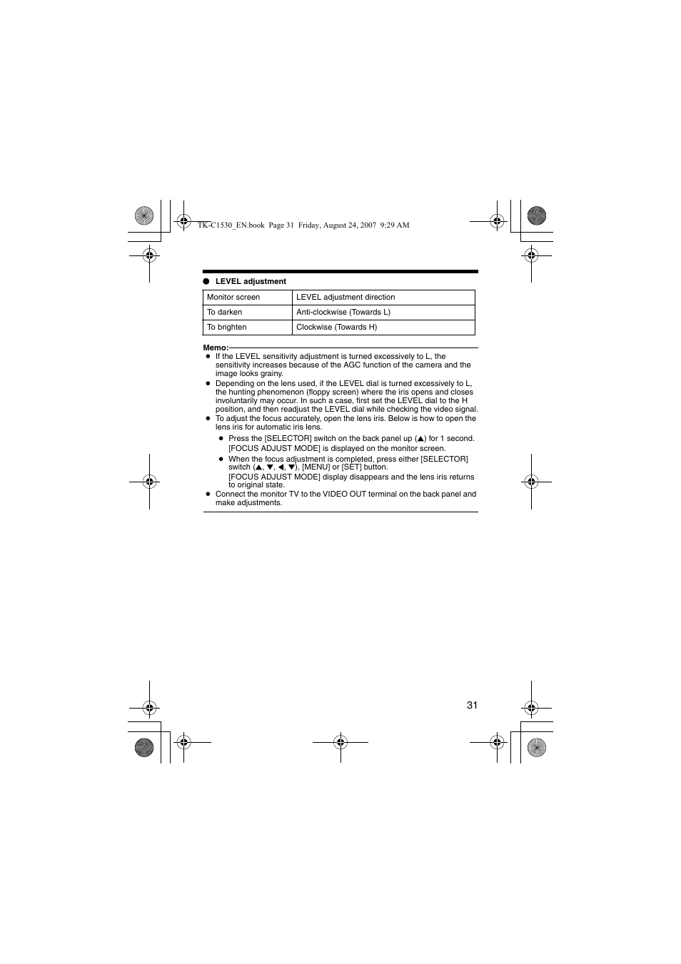 JVC TK-C1531EG User Manual | Page 31 / 70