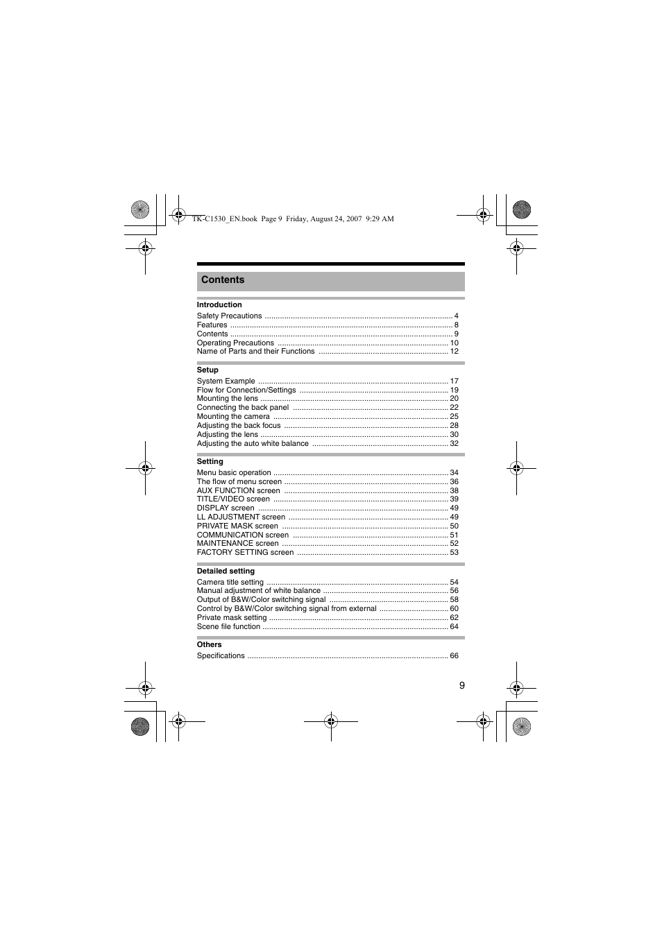 JVC TK-C1531EG User Manual | Page 9 / 70