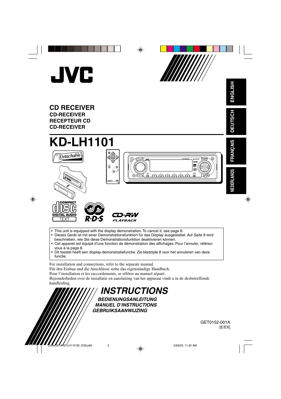 JVC KD-LH1101 User Manual | 62 pages