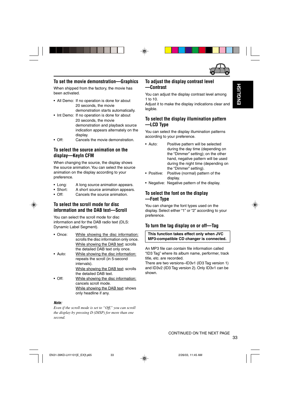 JVC KD-LH1101 User Manual | Page 33 / 62