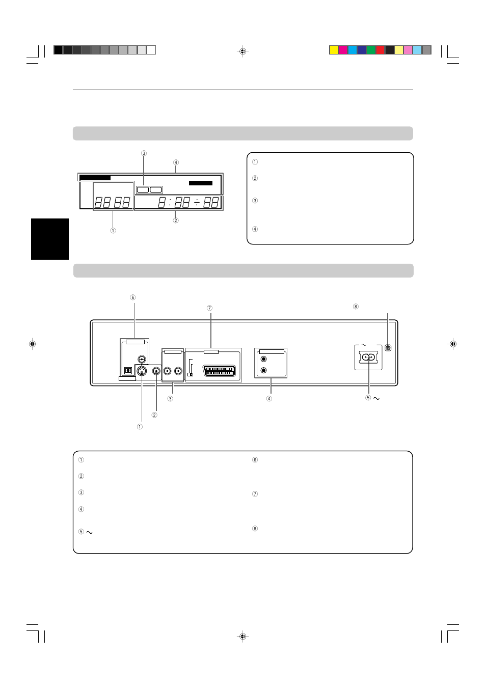 Display window, Rear panel | JVC XV-522SL User Manual | Page 10 / 52