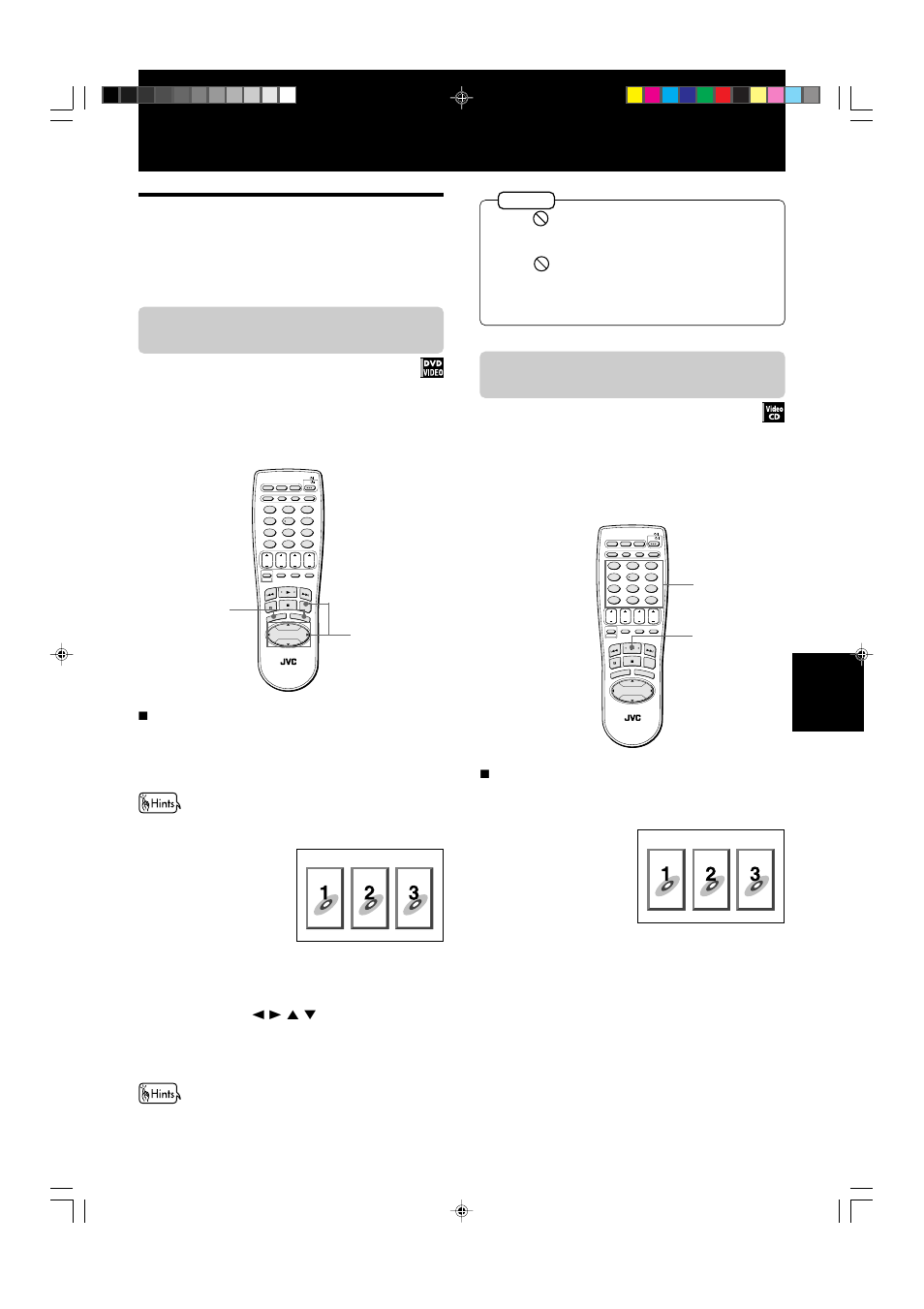 Advanced operations, Press menu or title, Press play | Whenever a dvd video disc is loaded, The menu appears on the tv screen. about menu, The unit starts playback of the selected item, Example, When a video cd disc with pbc is stopped, English français | JVC XV-522SL User Manual | Page 23 / 52