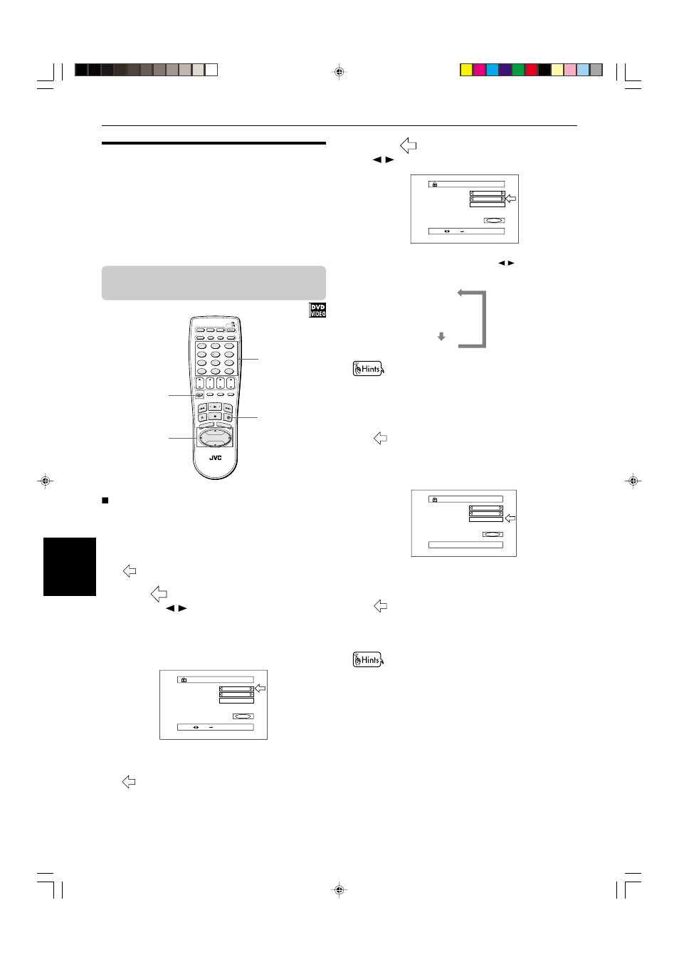 Limiting playback by children, Press enter while holding down shift, Press enter | Initial settings, Moves to [password, Moves to [set level | JVC XV-522SL User Manual | Page 42 / 52