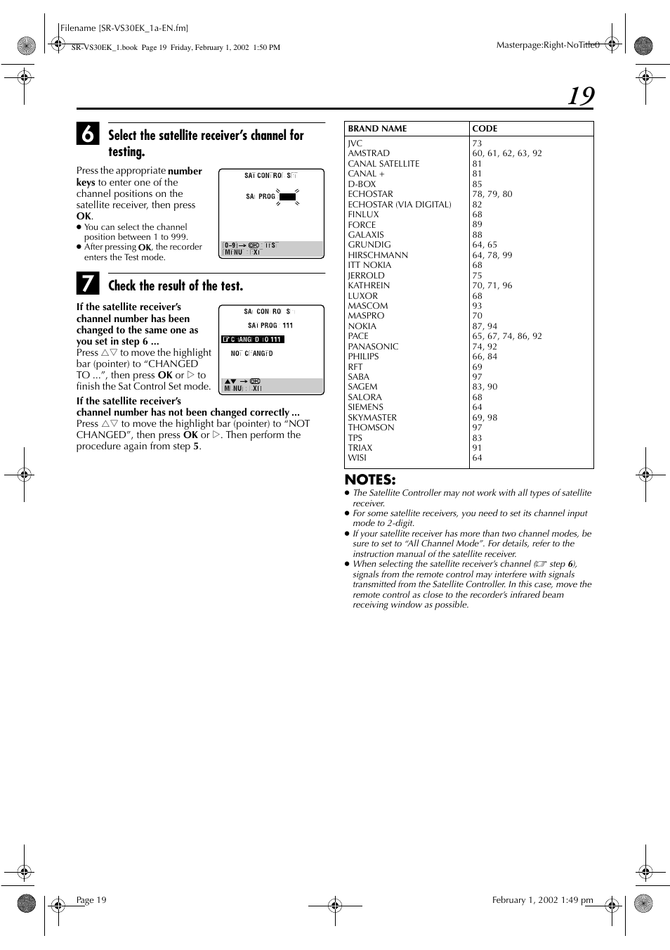 Check the result of the test | JVC SR-VS30EK User Manual | Page 19 / 92