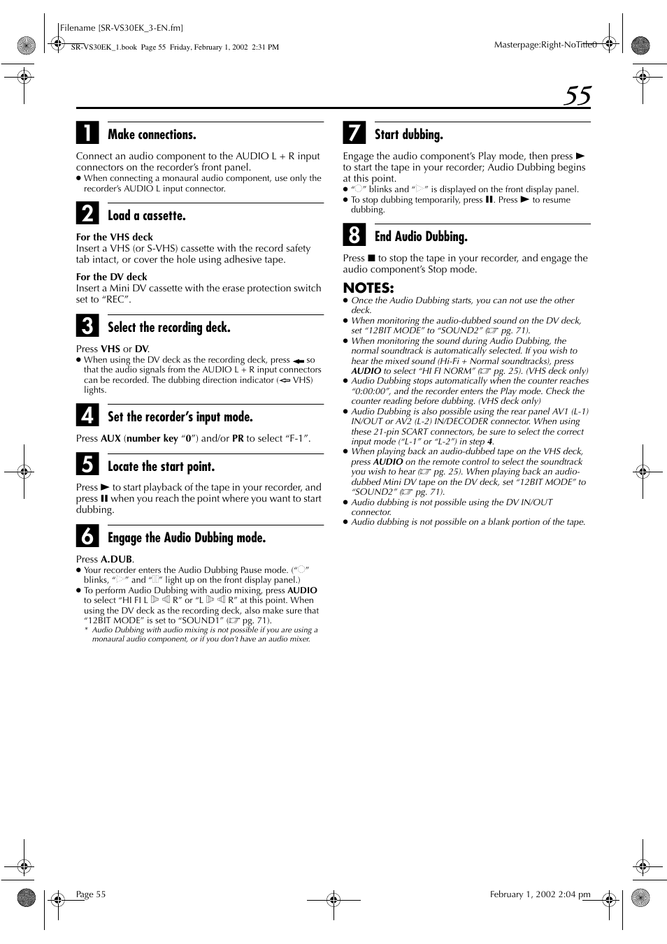 JVC SR-VS30EK User Manual | Page 55 / 92