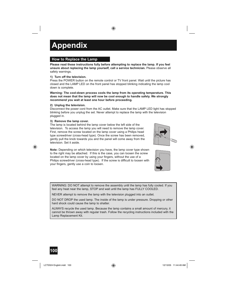 Appendix | JVC HD-P70R1U User Manual | Page 100 / 112