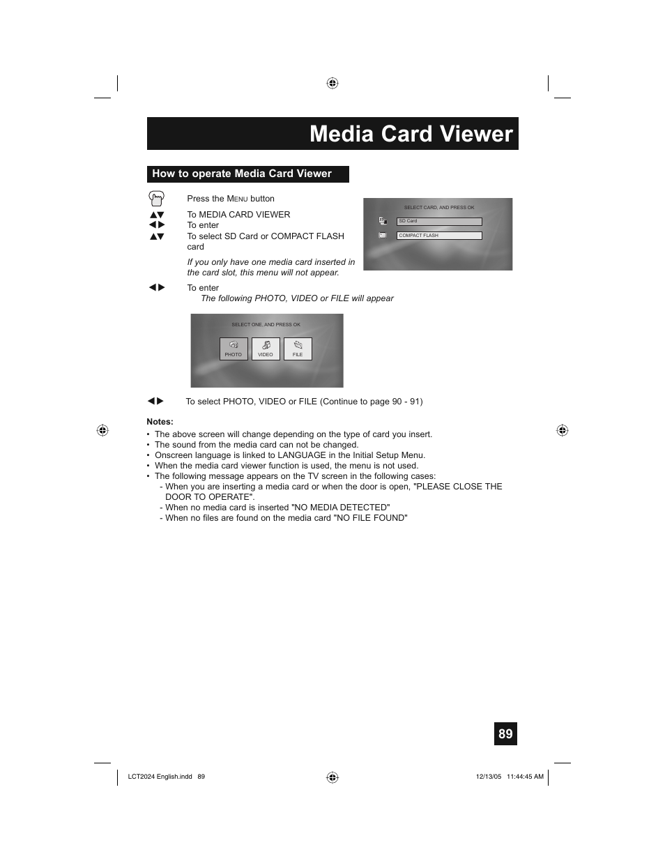 Media card viewer | JVC HD-P70R1U User Manual | Page 89 / 112