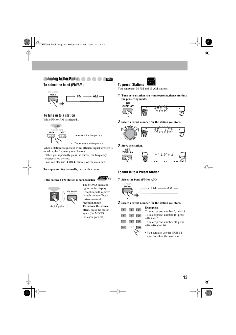 JVC CA-HXGD8 User Manual | Page 15 / 60